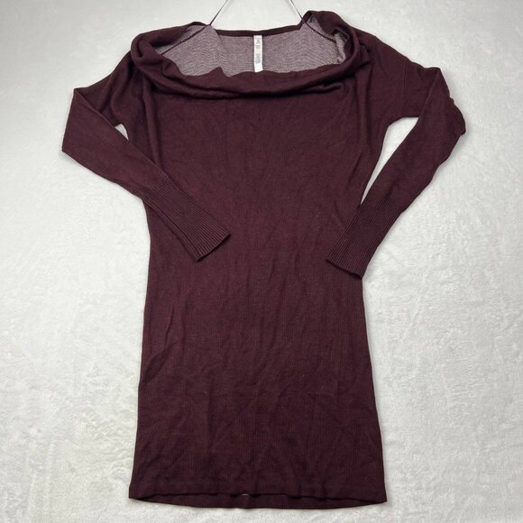 Lululemon Dress Women 6 Red‎ Off Shoulder Long Sleeves Bodycon Small S - Picture 1 of 10